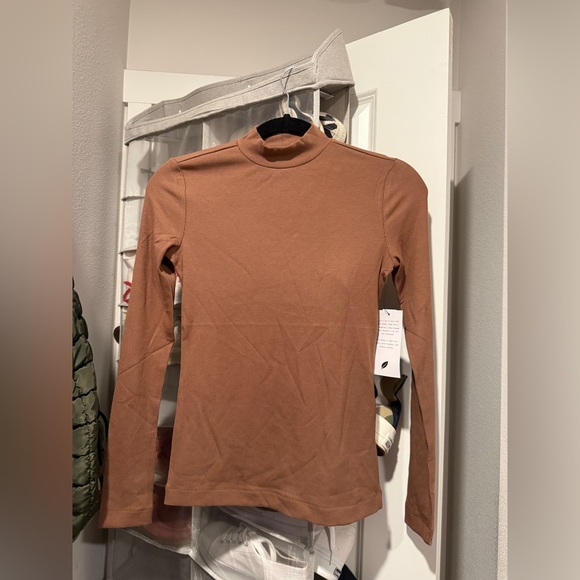 Tahari Tops - Tamari Women's Tan mock neck  Long Sleeve Top